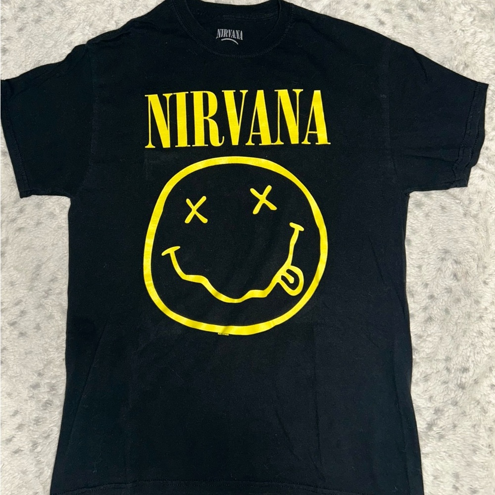 NIRVANA Black Tee with Yellow Logo